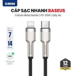  Cáp sạc nhanh Baseus Cafule Metal - PD 20W Hợp Kim Kẽm Dây Dù - Dành cho iPhone 14 13 12 - CloverB 