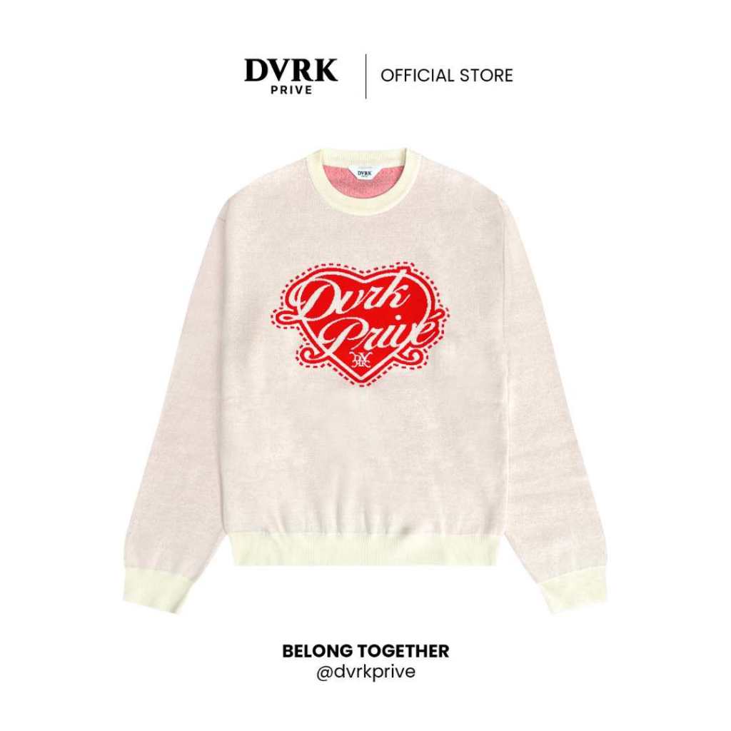 Áo Sweater Unisex Form Regular DVRK Privé Knit Cao Cấp LOVER Local Brand Cho Couple Màu Hồng Đỏ