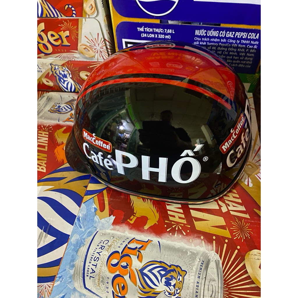 Nón bảo hiểm Café PHỐ chính hãng – nón bảo hiểm thời trang nhẹ bền – nón quảng cáo MacCoffee
