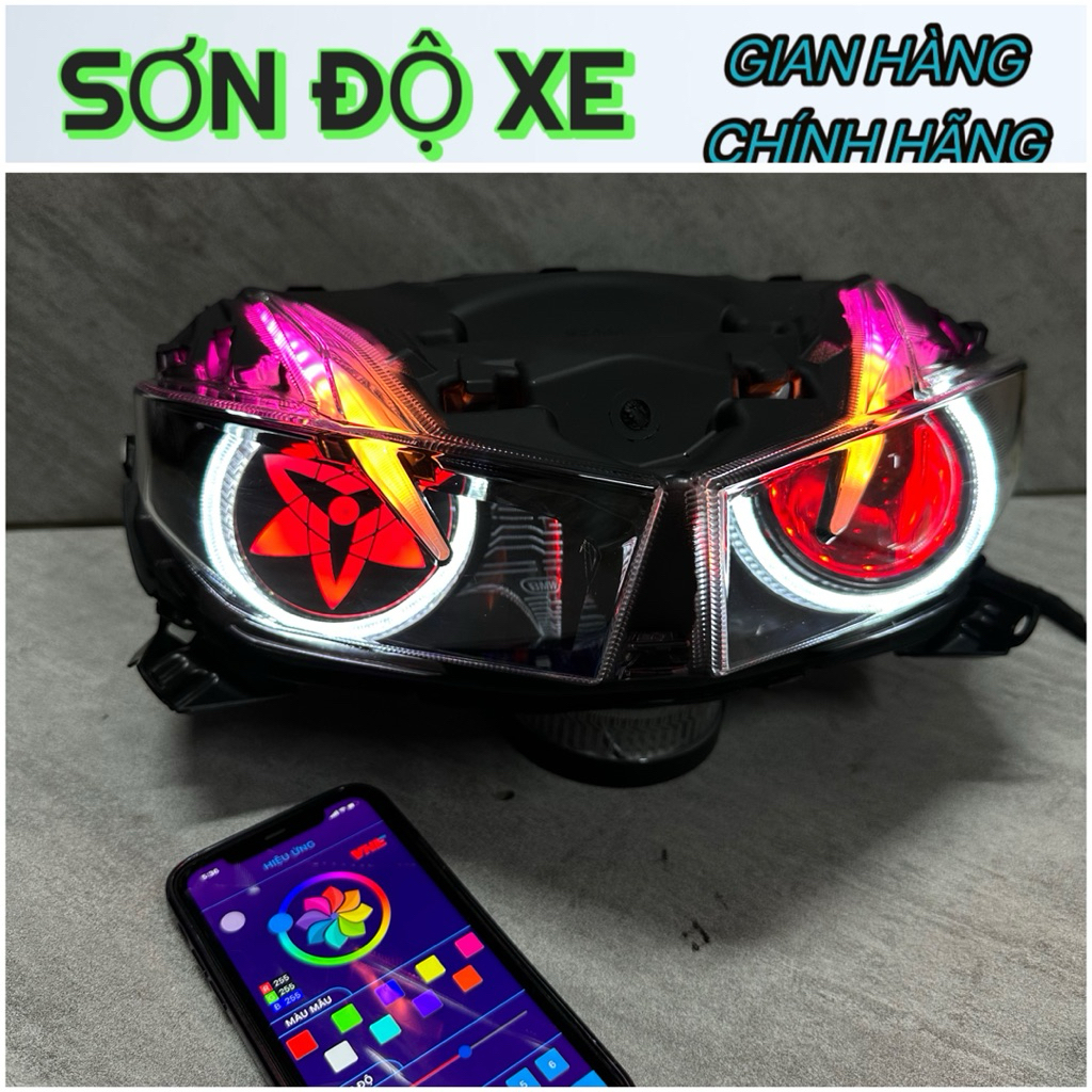 Pha Đèn Bi Cầu Winner X-V2-V3-V4  Độ Sẵn Bi Cầu KenZ0 S600 Pro V2 Công Xuất 75W , AuDi A11 Đổi Màu( 