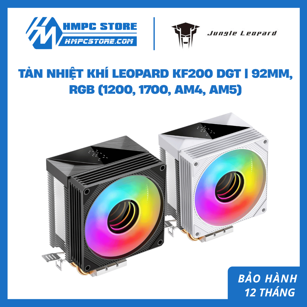 Tản nhiệt khí Leopard KF200 DGT | 92mm, RGB (1200, 1700, AM4, AM5)