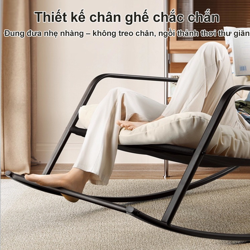 Ghế bập bênh thư giãn Đôi Thư Giãn Mềm Mại Khung Thép Chịu Lực Mạnh Dễ lắp ráp cho người cao tuổi | BigBuy360 - bigbuy360.vn