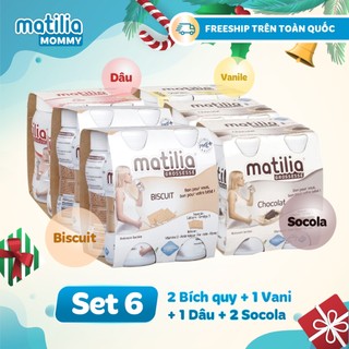   SET MẸ YÊU CON 04  06 lốc sữa bầu Matilia Mommy Mix vị  2 bích quy 1 vani 1 dâu 2 socola  