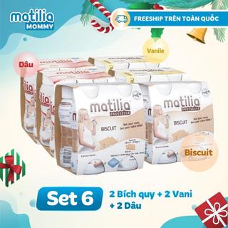   SET MẸ YÊU CON 05  06 lốc sữa bầu Matilia Mommy Mix vị  2 bích quy 2 vani 2 dâu  