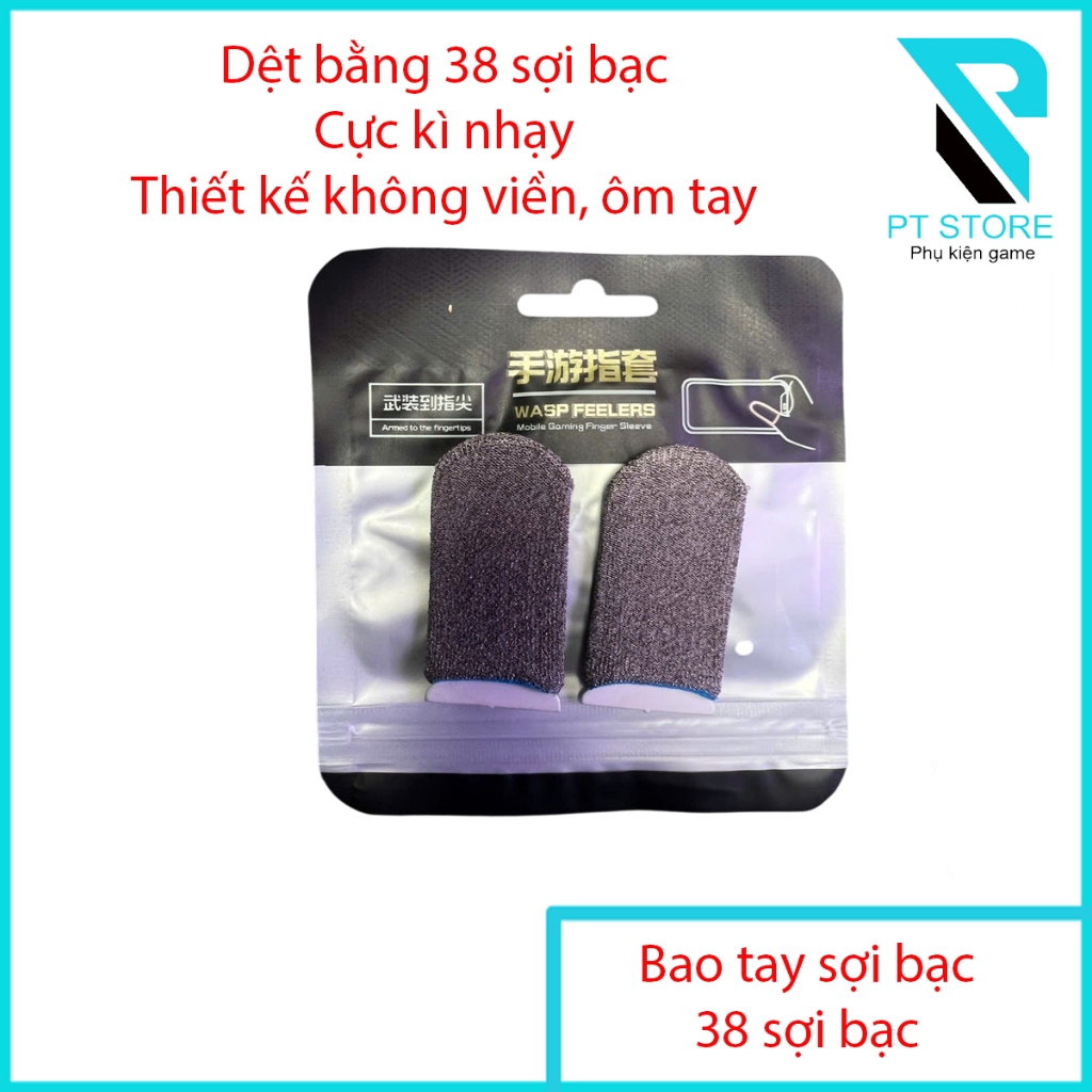 Bao tay chơi game sợi bạc xám - Dệt bằng 38 sợi bạc cao cấp - Cực kì mượt mà - Thiết kế không viền ôm tay thoải mái