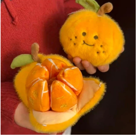 Gấu bông hình quả cam tách múi đáng yêu. Thú nhồi bông quả cam tách múi cao cấp làm móc khóa, quà tặng