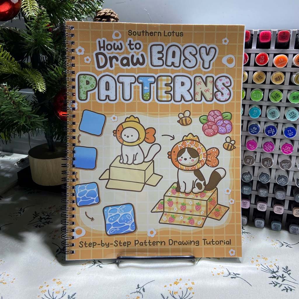 How to draw easy pattern- sổ tay hướng dẫn vẽ họa tiết đơn giản- Khổ giấy A4 định lượng 120gsm