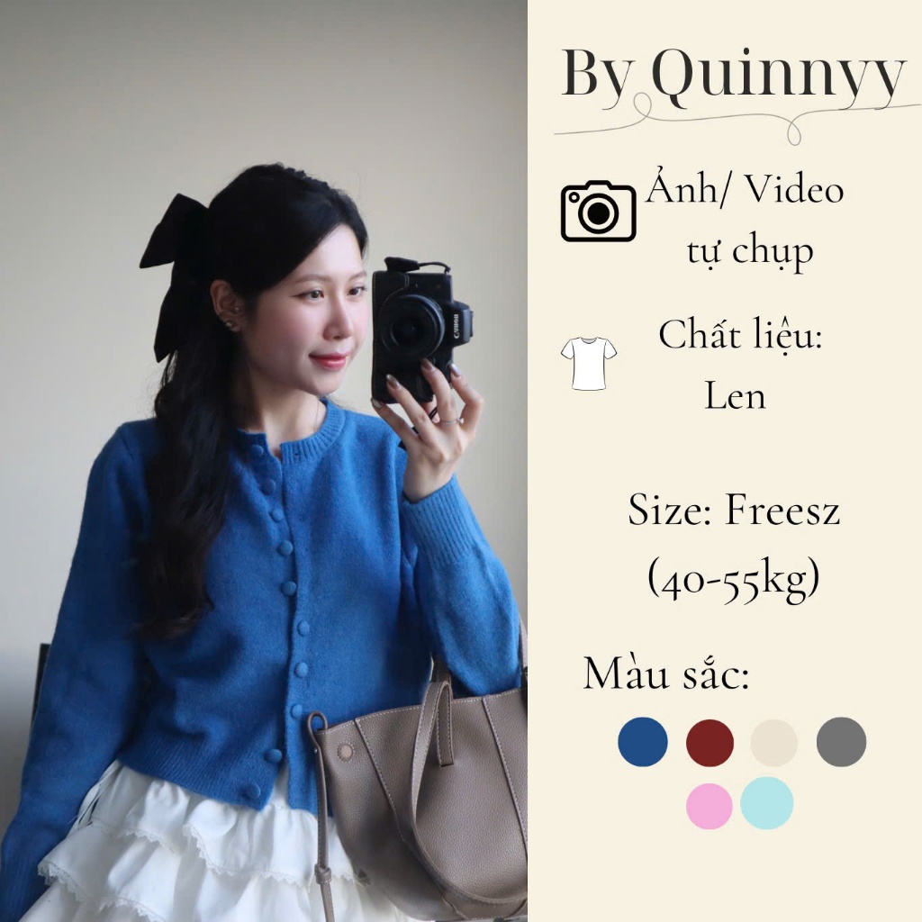 Áo len cardigan nữ dáng ngắn – cài nút bi dễ thương | Berry Cardigan | By Quinnyy