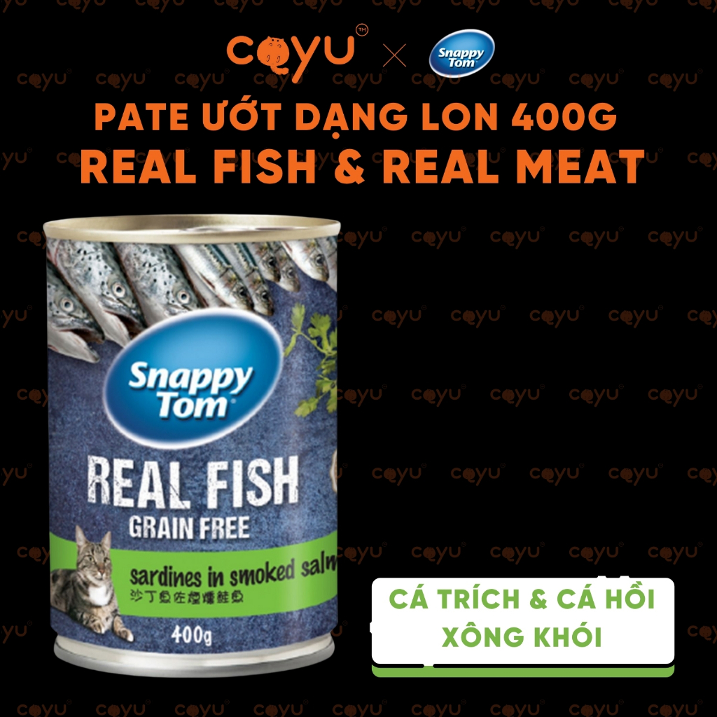 Hoả Tốc - Snappy Tom 400g - Pate Real Fish Real Meat - Thức Ăn Ướt Cho Mèo - - Chính Hãng - Coyu