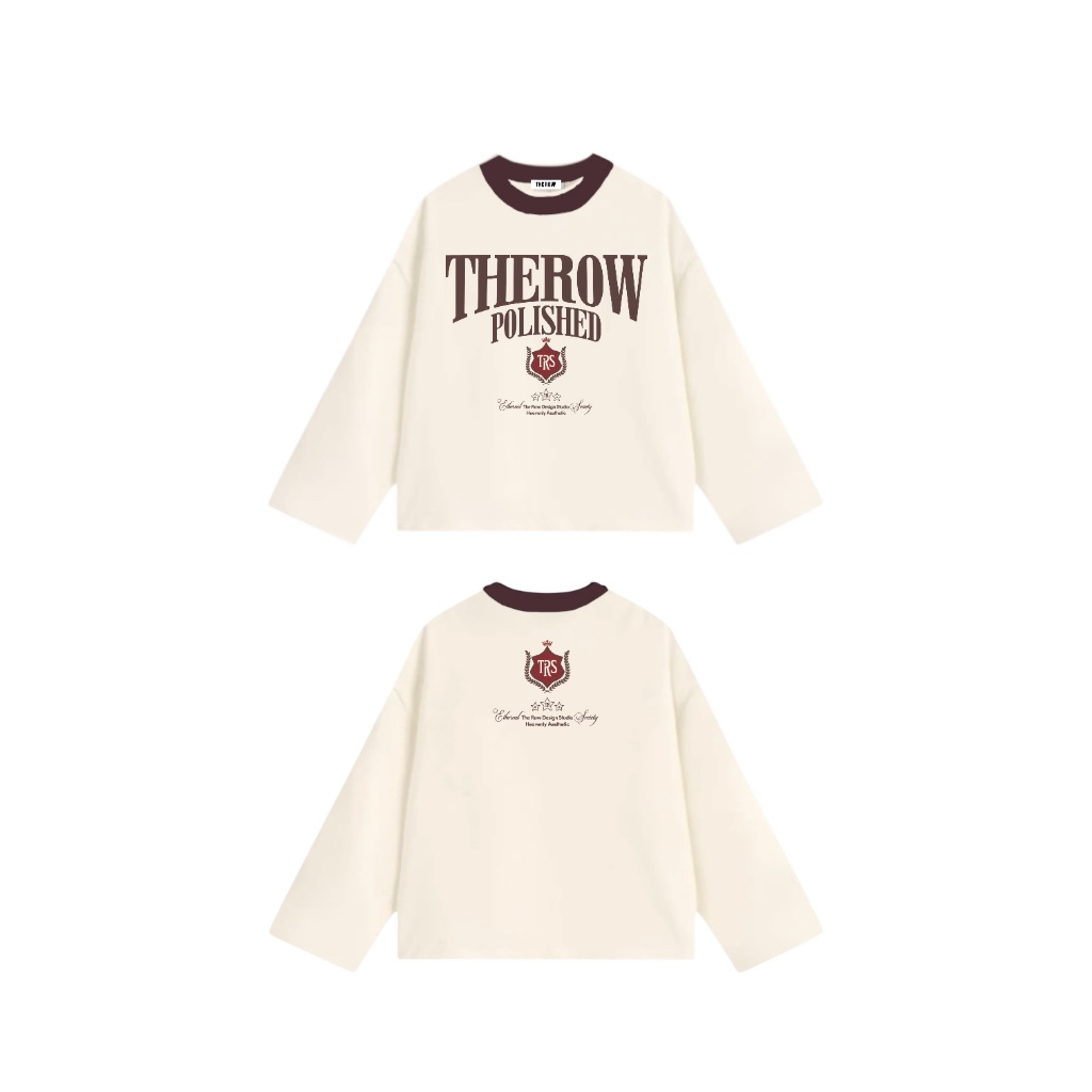 [Ver8] THEROW Áo Thun Tay Dài Long Sleeve Boxy 250gsm Form Rộng Cổ Tròn Unisex Nam Nữ Phong Cách Basic Thoải Mái ThuĐông | BigBuy360 - bigbuy360.vn