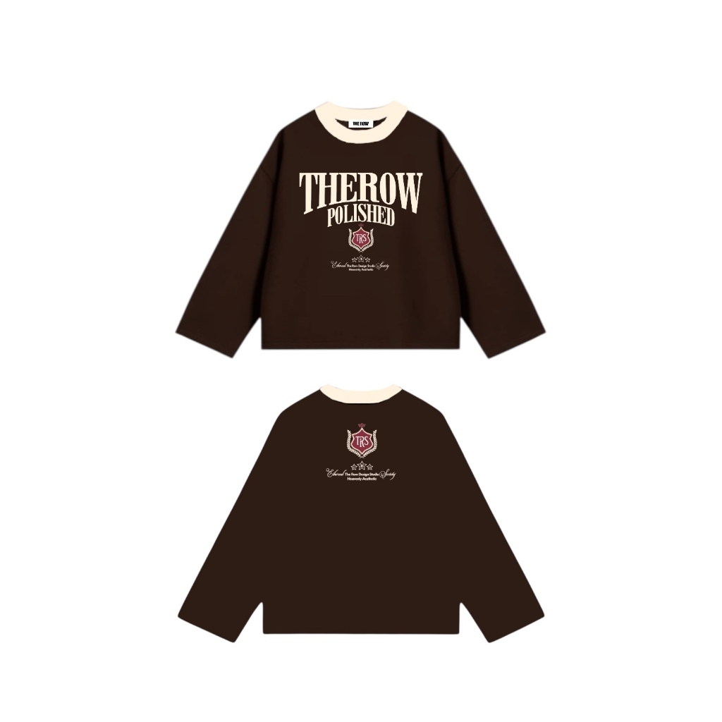 [Ver8] THEROW Áo Thun Tay Dài Long Sleeve Boxy 250gsm Form Rộng Cổ Tròn Unisex Nam Nữ Phong Cách Basic Thoải Mái ThuĐông | BigBuy360 - bigbuy360.vn
