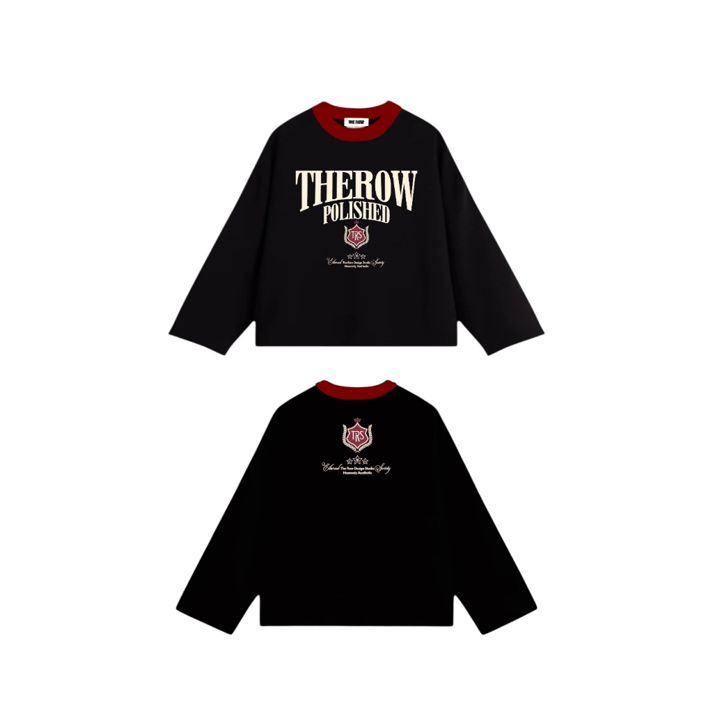 [Ver8] THEROW Áo Thun Tay Dài Long Sleeve Boxy 250gsm Form Rộng Cổ Tròn Unisex Nam Nữ Phong Cách Basic Thoải Mái ThuĐông | BigBuy360 - bigbuy360.vn