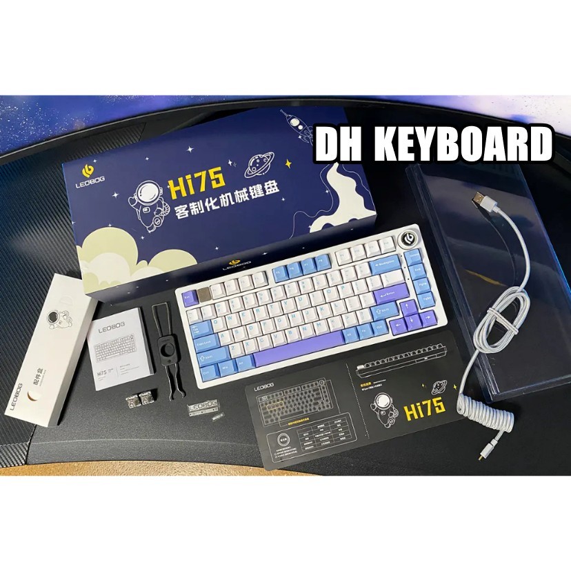   NEW- SUPER SALE   Leobog HI75   2 kg- Bàn phím cơ Nhôm CNC 1 Mode Cắm dây | RGB | Núm } FULLFOAM 
