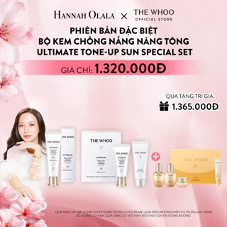  Hannah Olala x Whoo x Set Kem chống nắng nâng tông THE WHOO UV Ultimate Brightening Tone-Up Sunscreen SPF50+   PA++++ 