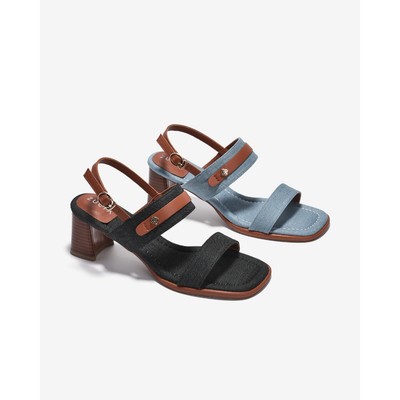 [Mẫu mới] Giày Sandal Cao Gót Zucia Chất Liệu Phối - STHA6