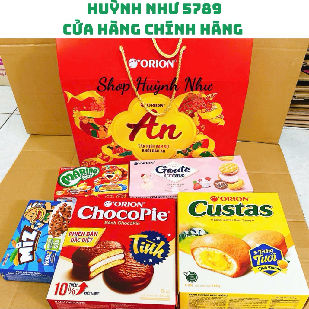 [CHÍNH HÃNG][TẾT 2026] Hộp quà Tết Orion An Phúc hộp 728,4g (Hộp 5 món Tết 2026).