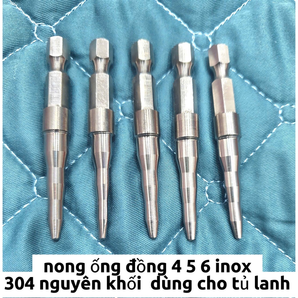 mũi nong ống đồng 4-5-6 thiết kế inox 304 nguyên khối dùng cho tủ lạnh