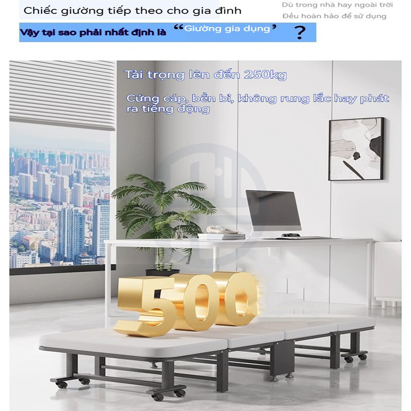 Giường Gấp Ngủ Trưa Văn Phòng Có Bánh Xe Di Chuyển Khung Thép Chắc Chắn cho dân văn phòng ngủ trưa | BigBuy360 - bigbuy360.vn