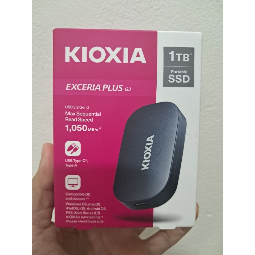 Ổ Cứng Di động SSD KIOXIA EXCERIA PLUS 1TB / 2TB - USB Type‑C 3.2 tốc 1050Mb/s - Chính hãng