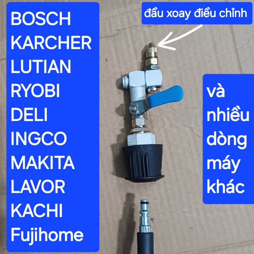 béc xịt điều hòa cho máy rửa xe, béc xịt máy lạnh, béc xịt xoay 360 độ, béc xoay chỉnh tia( dùng cho