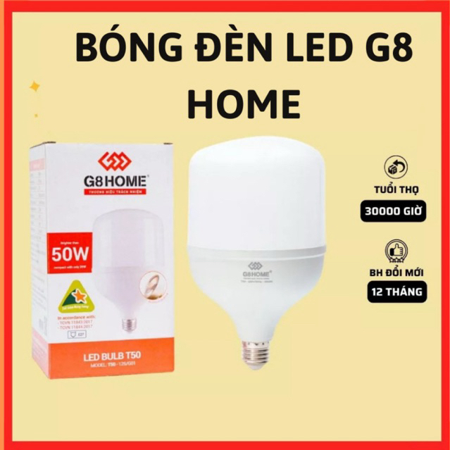 Bóng đèn led G8 Home,bóng led trụ nhôm T60,bulb trụ cao cấp,bóng điện trụ nhôm nhựa,bóng led búp trụ
