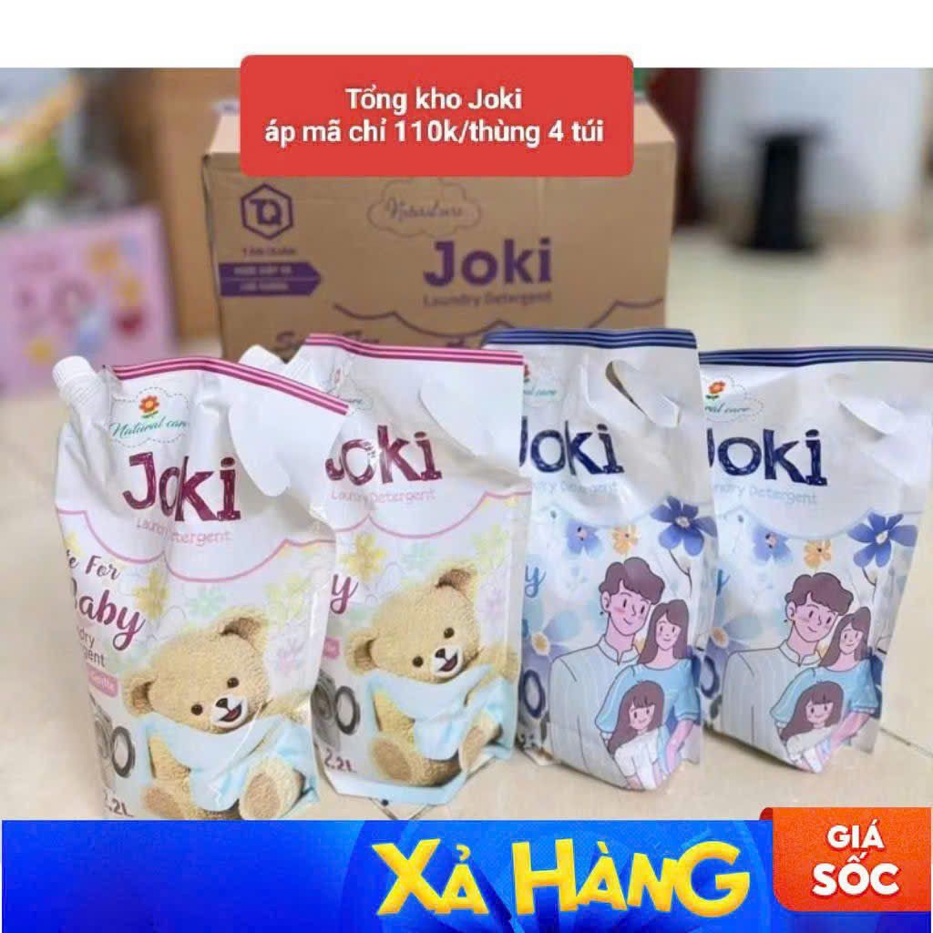 [ combo thùng 4 túi ] Nước giặt JOKI 2.2 kg an toàn cho da cả bé và gia đình Hương Thơm Dịu Nhẹ,Mềm Vải
