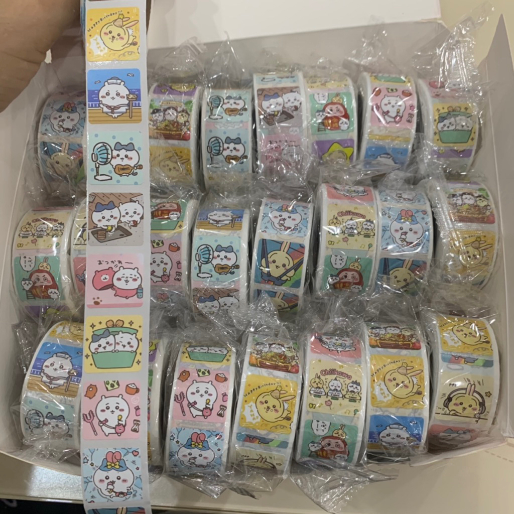 Cuộn 500 hình dán CHIKAWA dán trang trí dễ thương, sticker khen thưởng