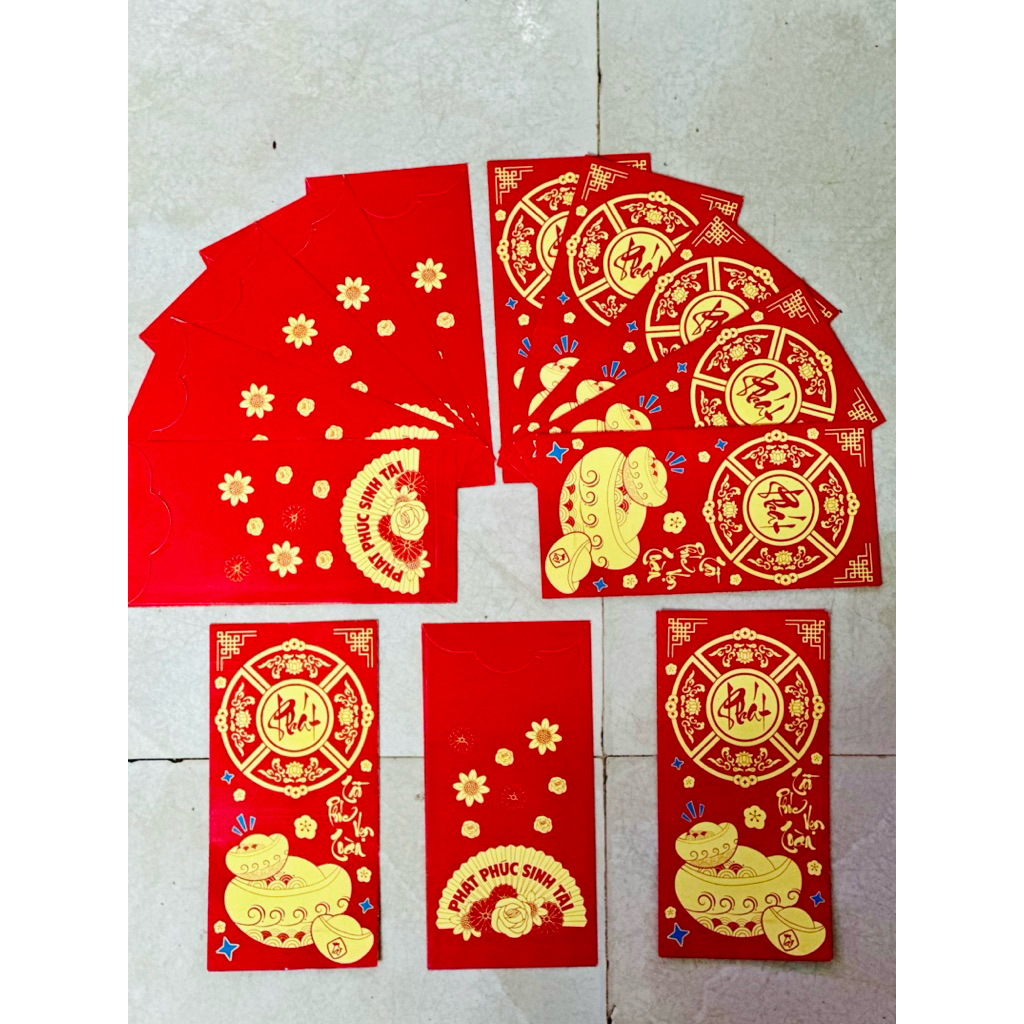 Sét đánh 25 - 100 Bao Lì Xì Đỏ ,Lì Xì TẾT Mừng Năm Mới -Lì xì trang trí tết, bao lì xì trang trí dec