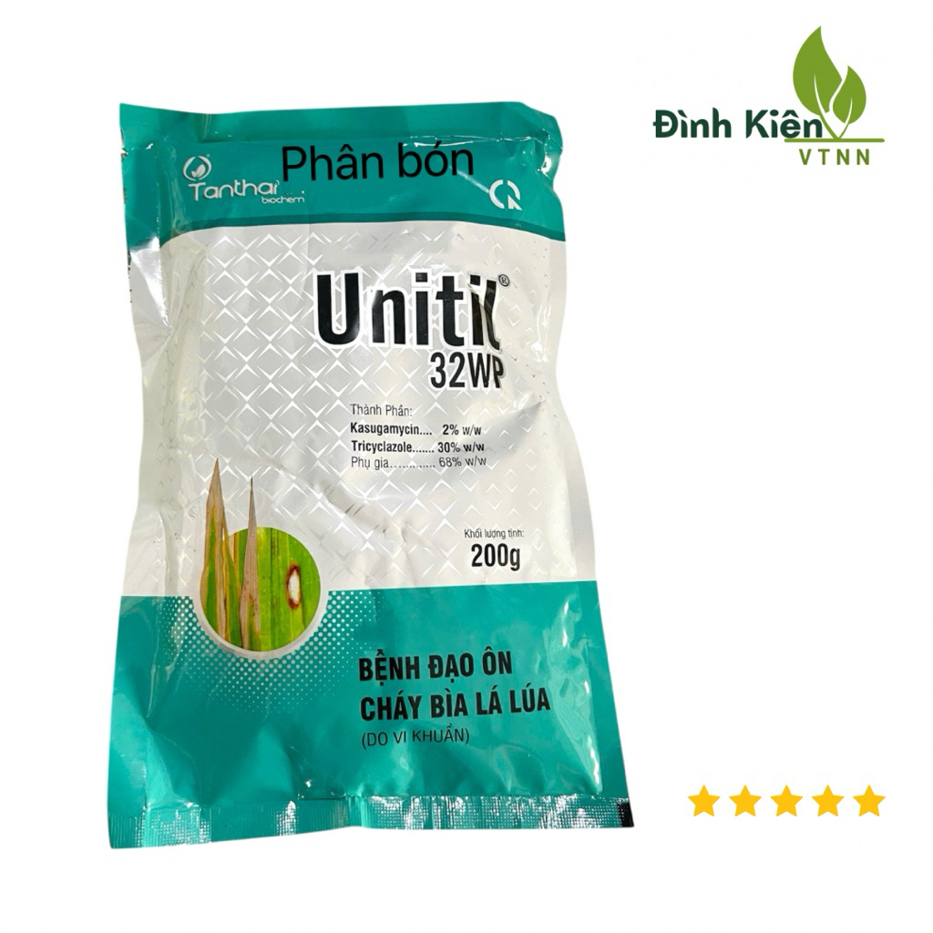 Unitil 32WP Tân Thành (200g). Đạo ôn, cháy bìa lá. Sử dụng 40g/bình25L