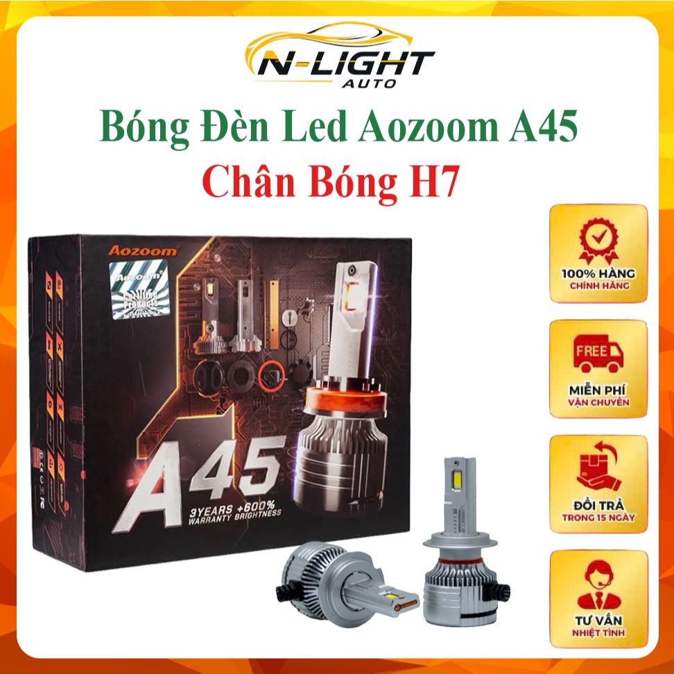 Bóng Đèn Led Aozoom A45 - Chân H7 Bảo Hành 3 Năm