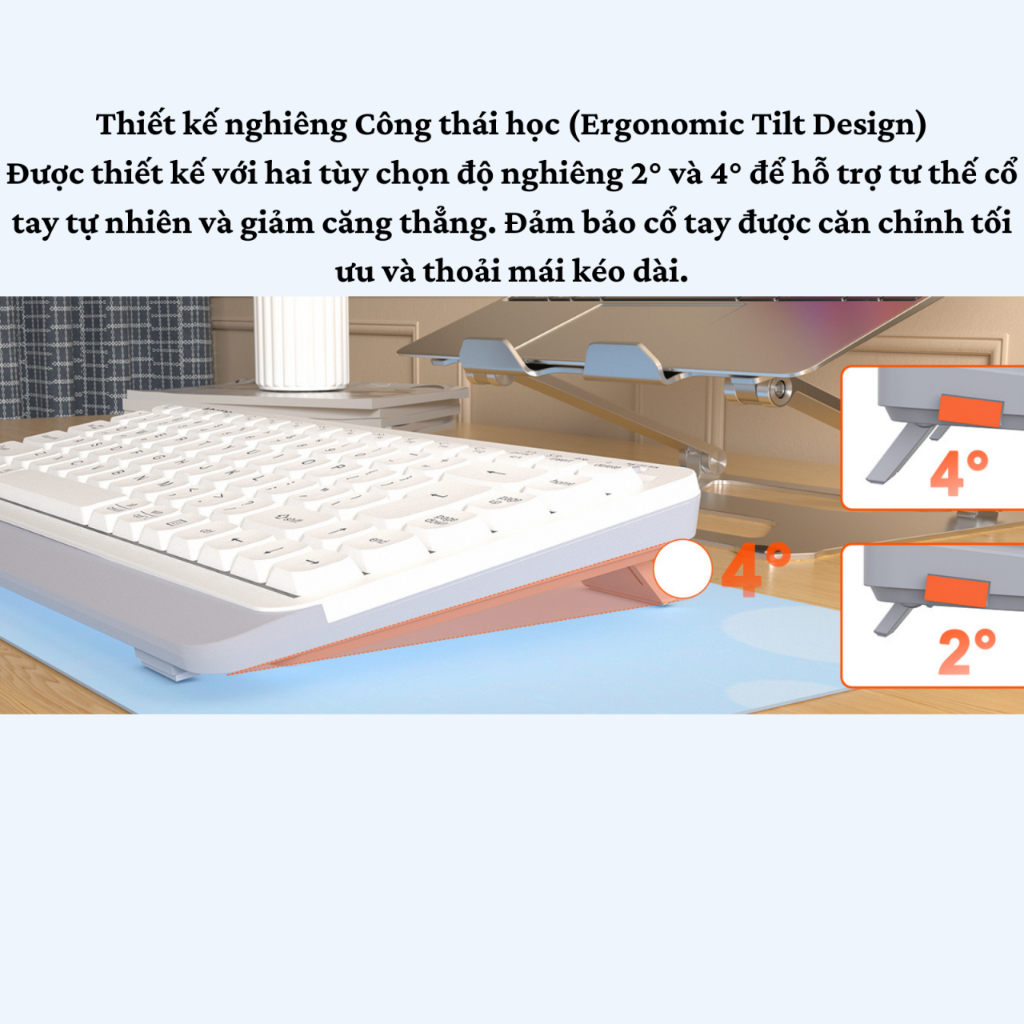 Bàn phím không dây Meetion BTK500 chống ồn dual mode Bluetooth + USB 2.4G 87 phím pin sạc sử dụng lên đến 100 giờ | BigBuy360 - bigbuy360.vn