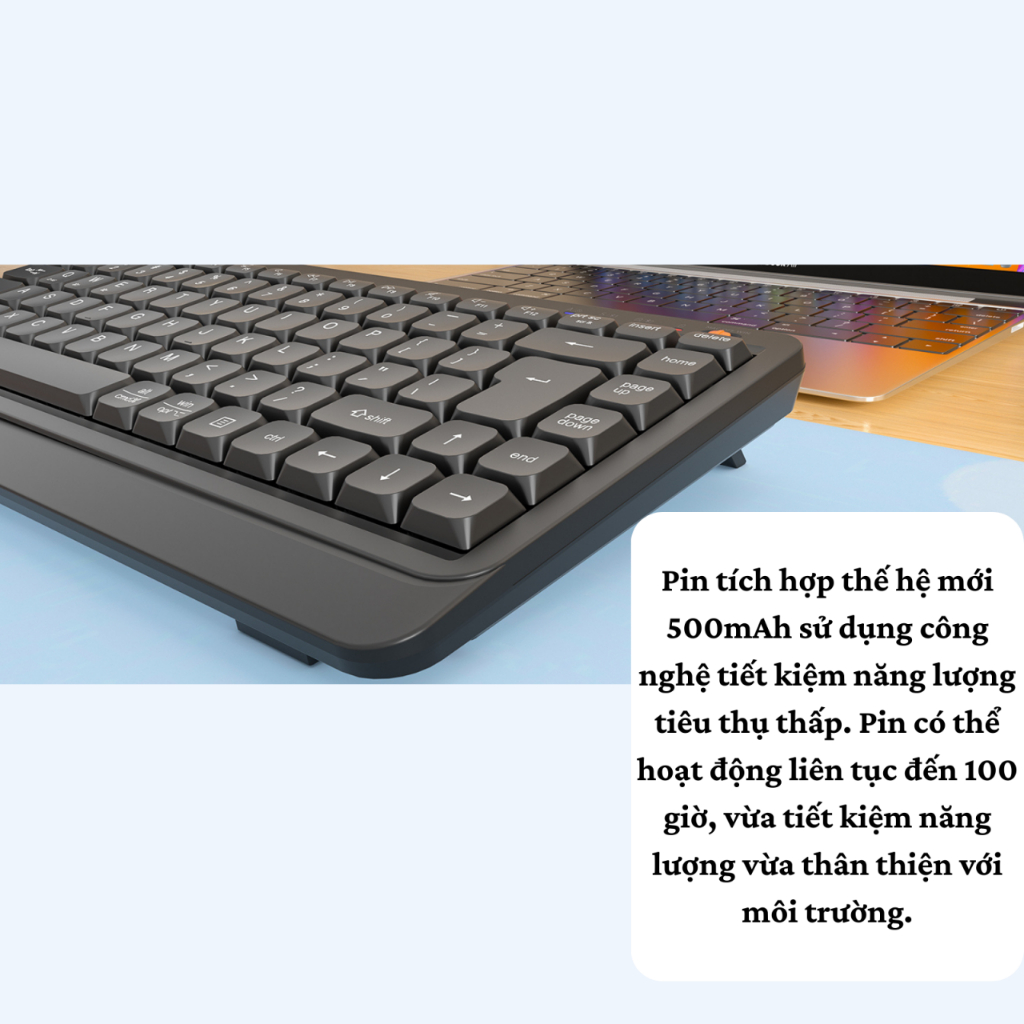 Bàn phím không dây Meetion BTK500 chống ồn dual mode Bluetooth + USB 2.4G 87 phím pin sạc sử dụng lên đến 100 giờ | BigBuy360 - bigbuy360.vn