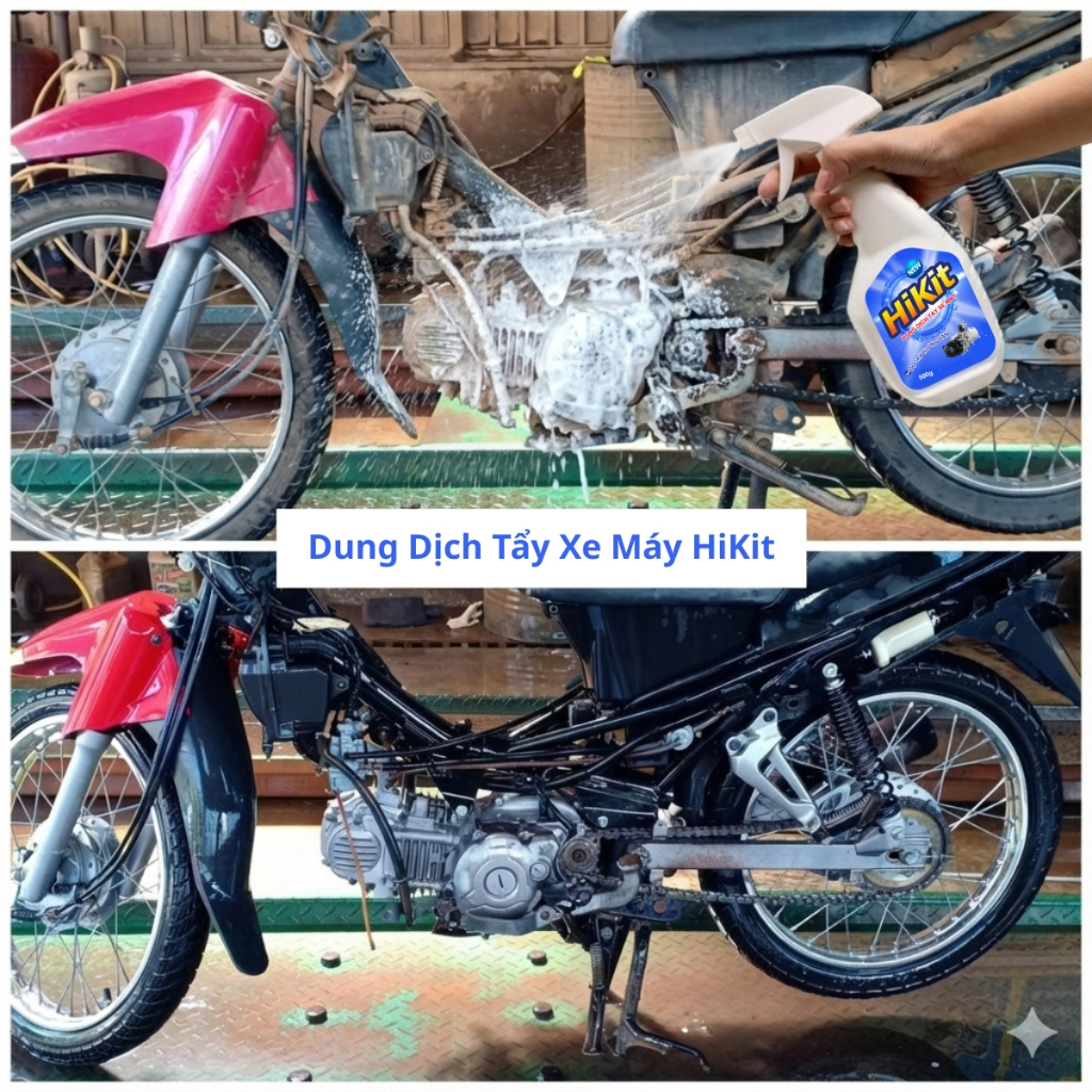 Dung dịch tẩy xe máy, đầu bò, lốc máy, tẩy rỉ sét HiKit 500g