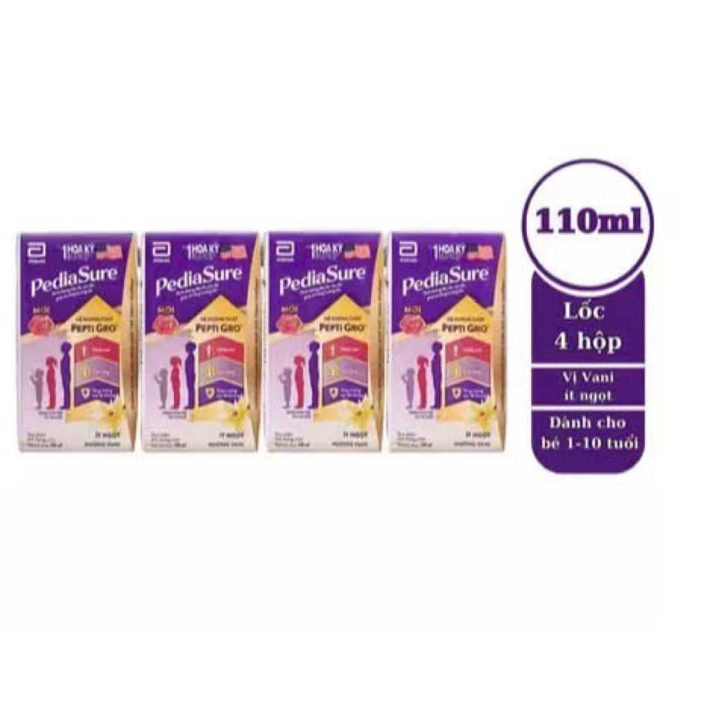 SỮA PEDIASURE 110ML x 4 HỘP VỊ VANI (HSD: T12/2026)