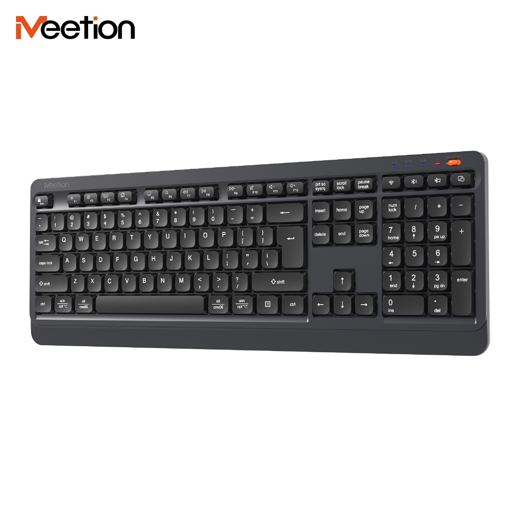 Bàn phím không dây Meetion BTK530 fullsize 108 phím dual mode Bluetooth + 2.4G chống ồn pin sạc sử dụng lên đến 100 giờ | BigBuy360 - bigbuy360.vn
