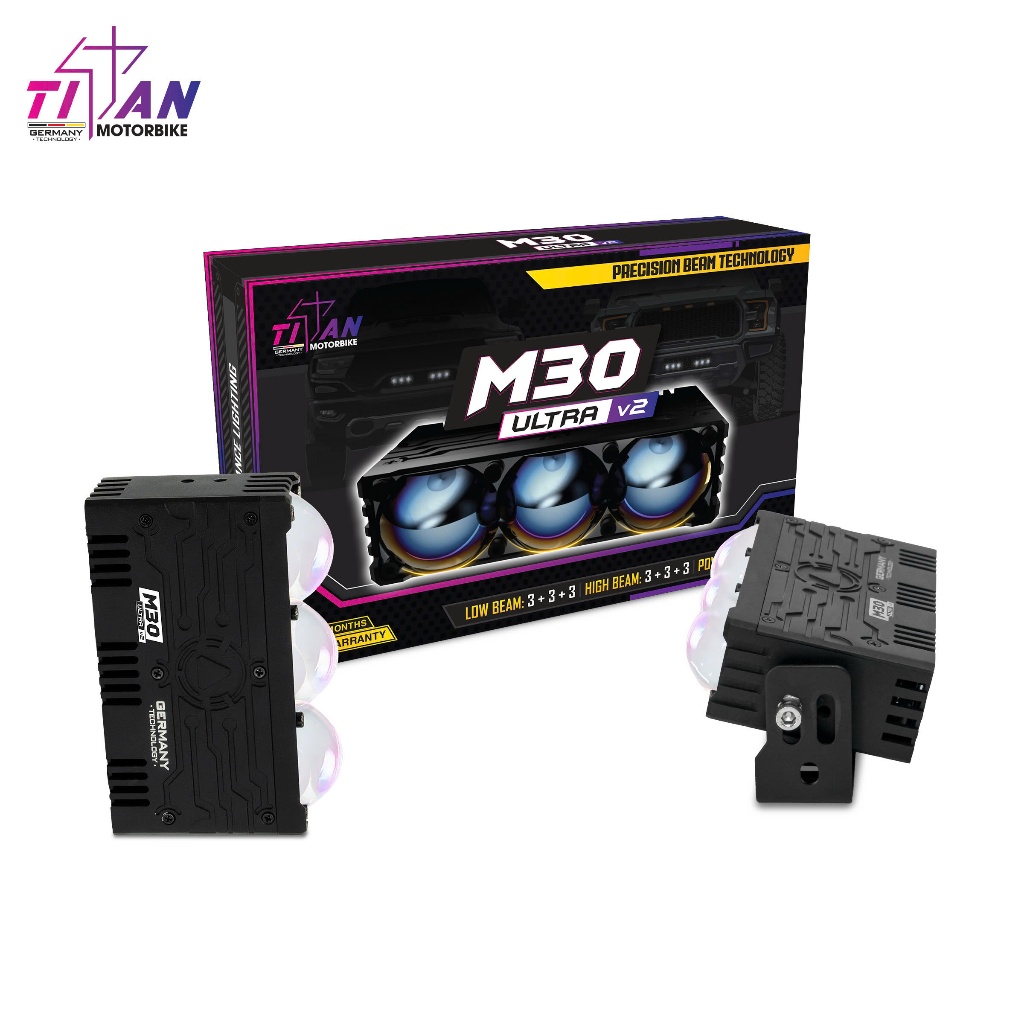 Bi cầu trợ sáng TiTan M30 utral V2 siêu khủng 180w 1 cặp đỉnh cao tăng sáng chính hãng bh 18 tháng