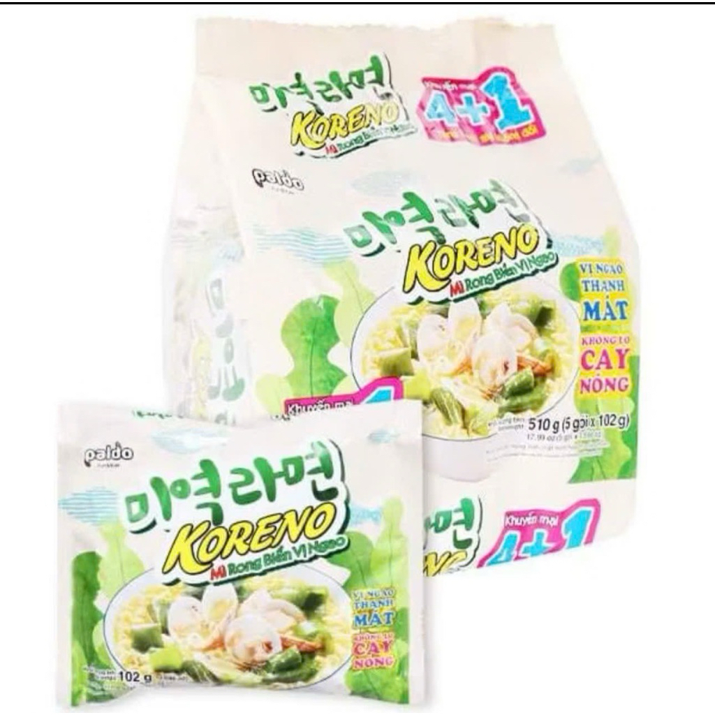 Lốc 5 gói mỳ rong biển vị ngao 102g