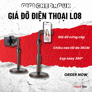 Giá Đỡ Kẹp Điện Thoại Microphone Stands L08 Để Bàn Xoay 360°, Hỗ Trợ Livestream Học Tập Xem Phim