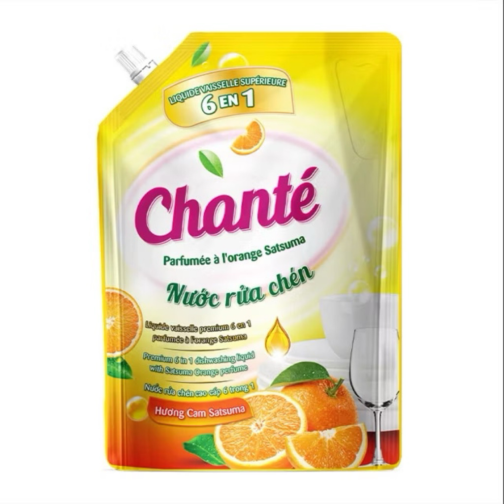 (MUA 1 TẶNG 1)CHANTE Nước rửa chén  6in1 hương cam Satsuma 3.2kg