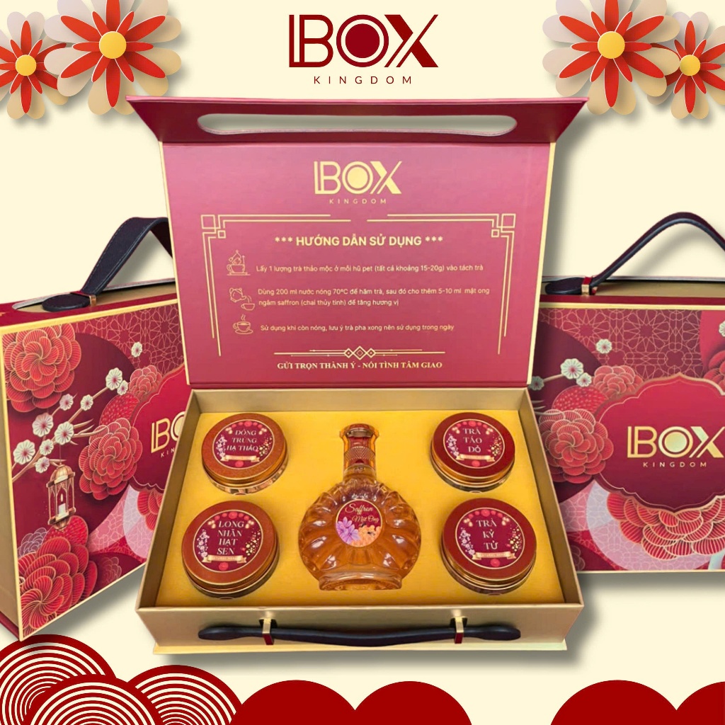 [Hộp Quà Tết] Set Quà Tết Trà Thảo Mộc & Mật Ong Saffron Cao Cấp