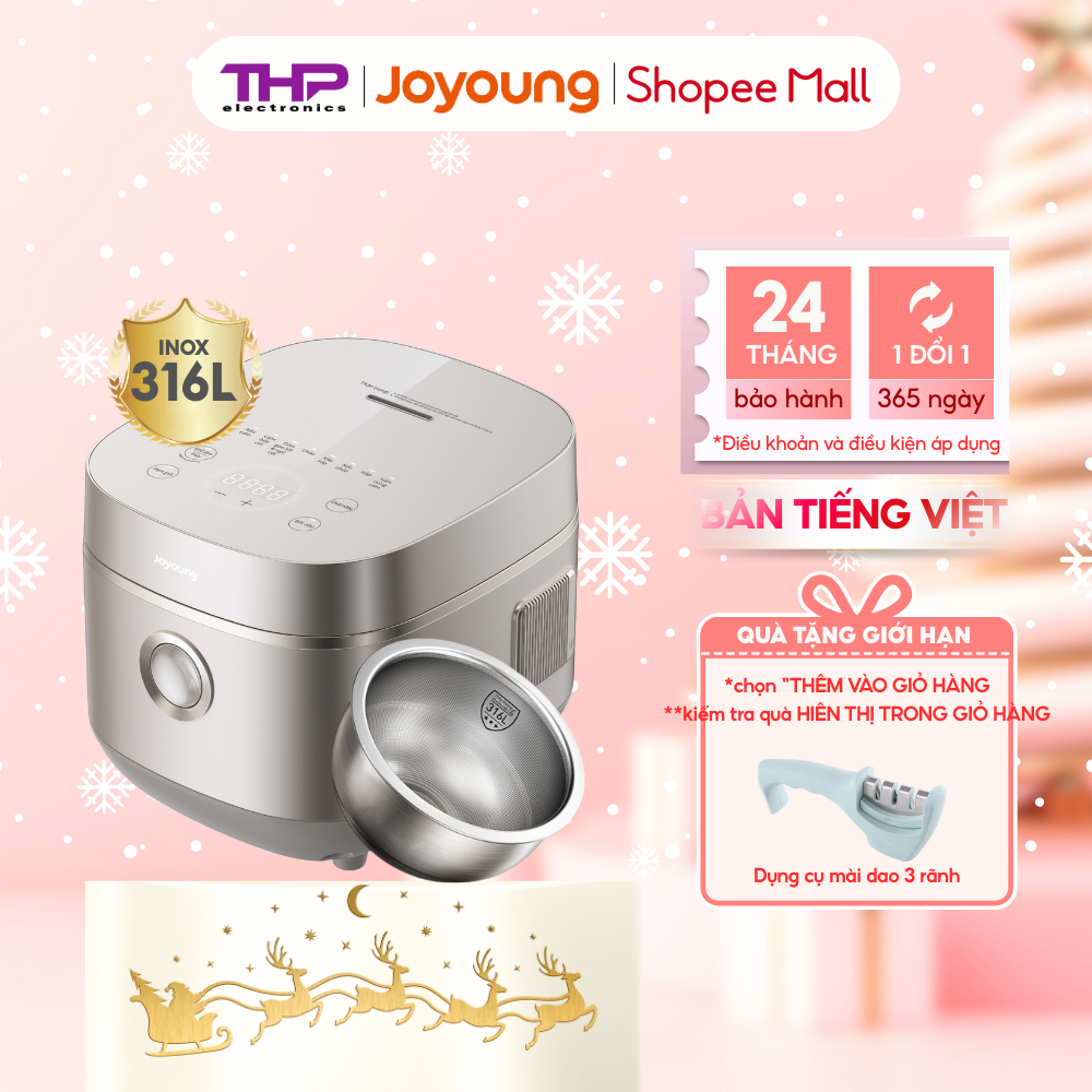 Nồi cơm điện tử lòng inox 1.8L chống dính tự nhiên Joyoung JNRC-502