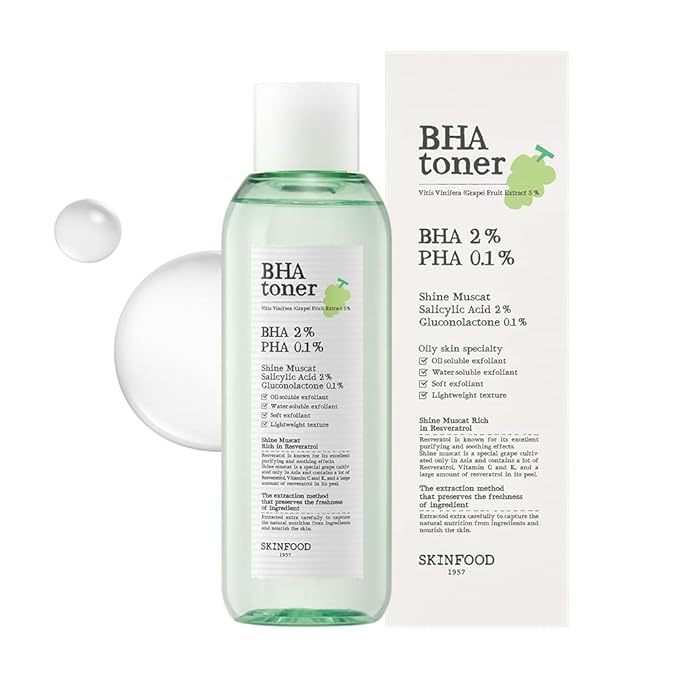 Nước cân bằng SKINFOOD Shine Muscat BHA Toner with 0.2% BHA