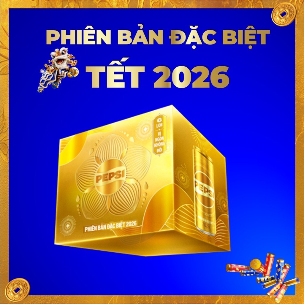 Gift - Lốc Pepsi Lon Vàng Phiên Bản Đặc Biệt Tết  2026 - HÀNG TẶNG KHÔNG BÁN