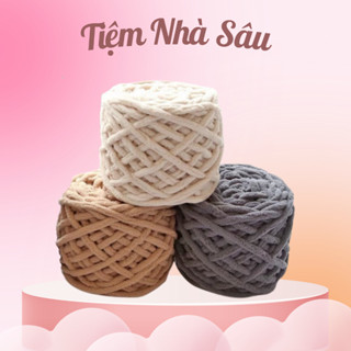 Len Nhung Đũa cuộn len đan móc sợi to đan móc chăn khăn len handmade cuộn 100g 