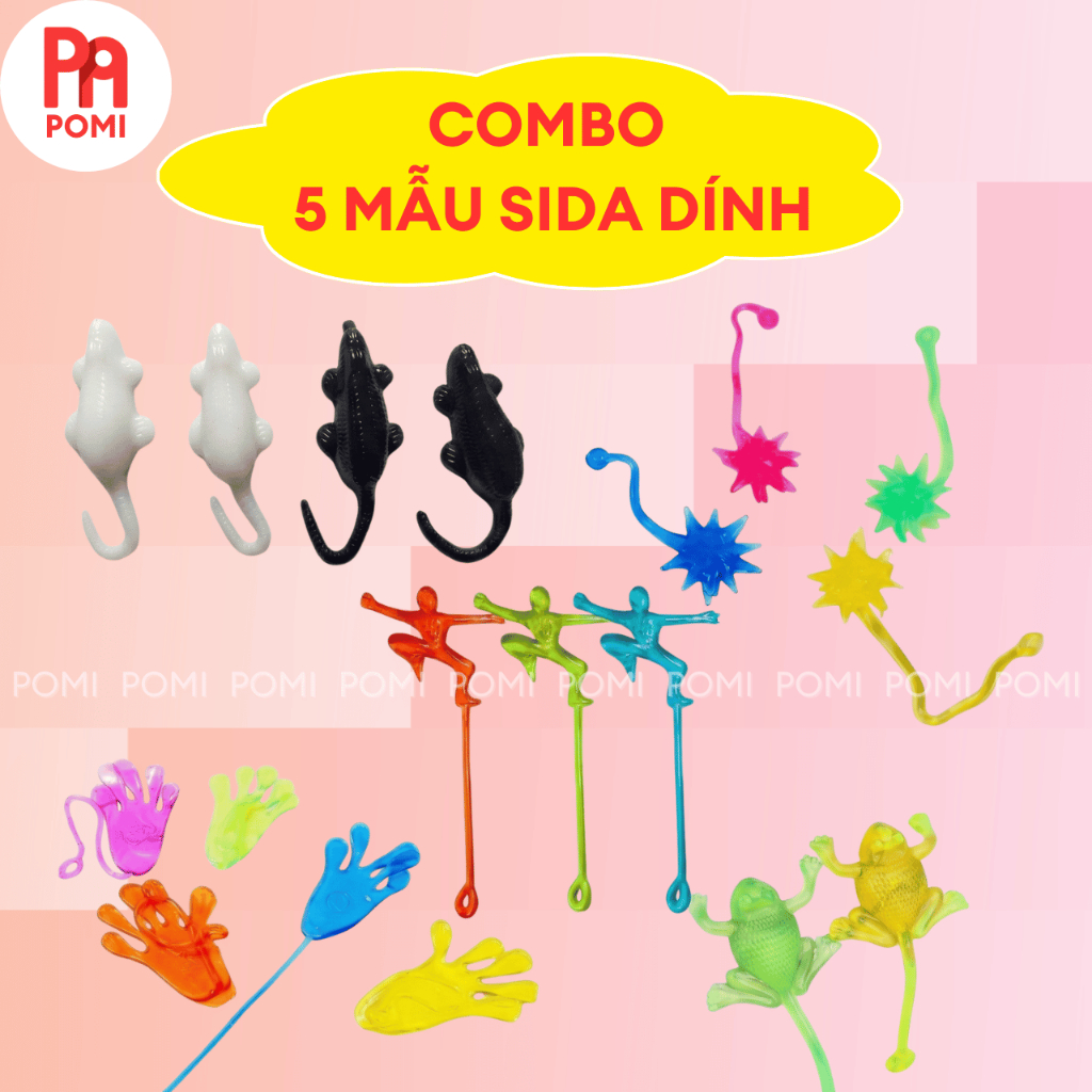 Đồ Chơi Sida Dính Dẻo - Ếch Chuột Gai Bàn tay Người Nhện Dính Tường - Đồ Chơi Dẻo Kéo Giãn Vui Nhộn 