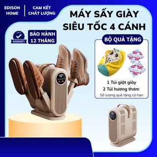 Máy Sấy Giày Dép Khử Mùi Đa Năng Edison Home 4 Cánh Tia UV Kháng Khuẩn Cao Cấp Làm Khô Nhanh