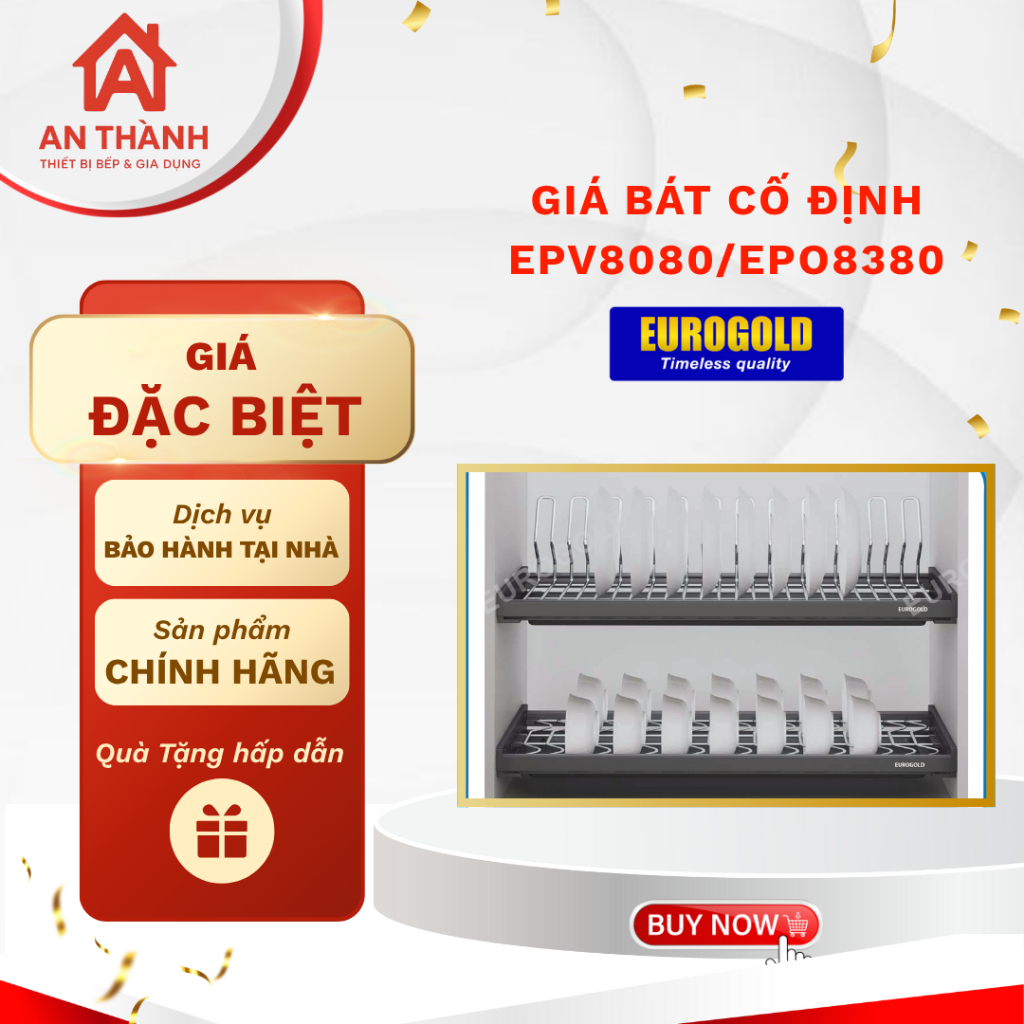 Giá Bát Cố Định Inox 304 Eurogold EPV8080/EPO8380 - Hỗ Trợ Lấy Bát Chén Dễ Dàng Và An Toàn