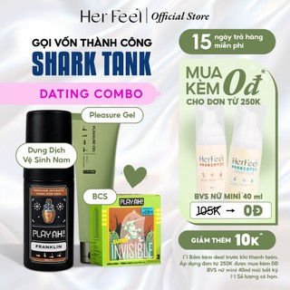  Dating Combo: Dung Dịch Vệ Sinh Nam Hương Nước Hoa 100ml + Gel Bôi Trơn Gốc Nước 100ml + Bao Cao Su PlayAh Hộp 3 