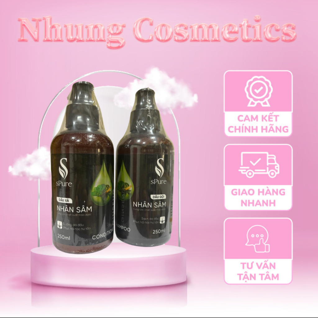 (Hàng Công Ty) Dầu gội/xả nhân sâm Spure 250ml