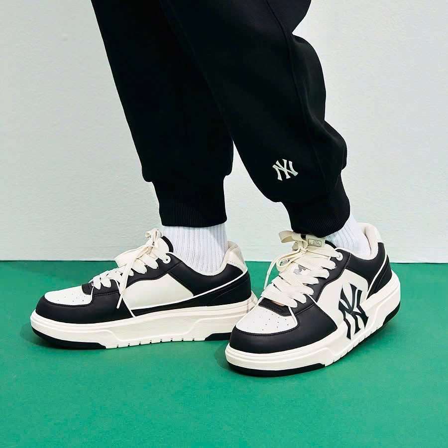 Giày thể thao nam nữ đế cao NY đen chữ trắng,Giày 𝐌𝐋𝐁 Đen NY Trắng